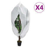 VidaXL Pflanzenabdeckungen mit Reißverschluss 4 Stück 70 g m² 1,55 x 1,55 m