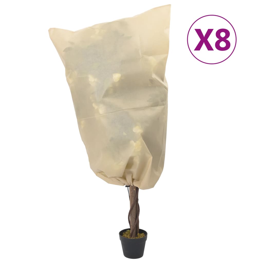 VidaXL Pflanzenabdeckungen mit Kordelzug 8 Stück 70 g m² 0,8x1,2 m