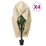 VidaXL Pflanzenabdeckungen mit Reißverschluss 4 Stück 70 g m² 1,55 x 1,55 m