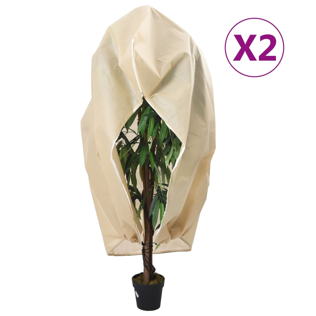 VidaXL Pflanzenabdeckungen mit Reißverschluss 2 Stück 70 g m² 3,14 x 2,5 m