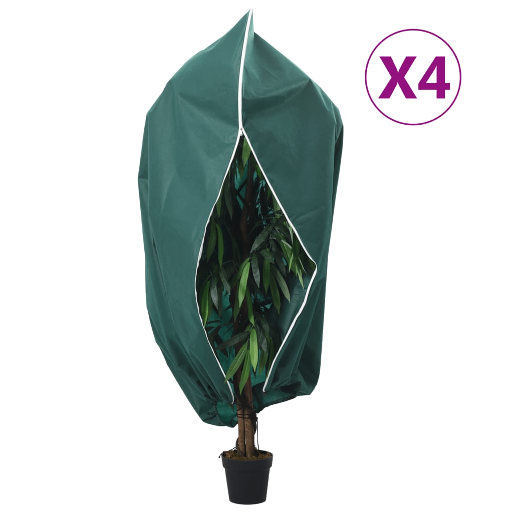 VidaXL Pflanzenabdeckungen mit Reißverschluss 4 Stück 70 g m² 1,2x1,8 m
