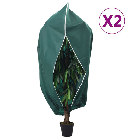 VidaXL Pflanzenabdeckungen mit Reißverschluss 2 Stück 70 g m² 3,93 x 3,5 m