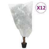 VidaXL Pflanzenabdeckungen mit Kordelzug 12 Stück 70 g m² 0,8x0,8 m