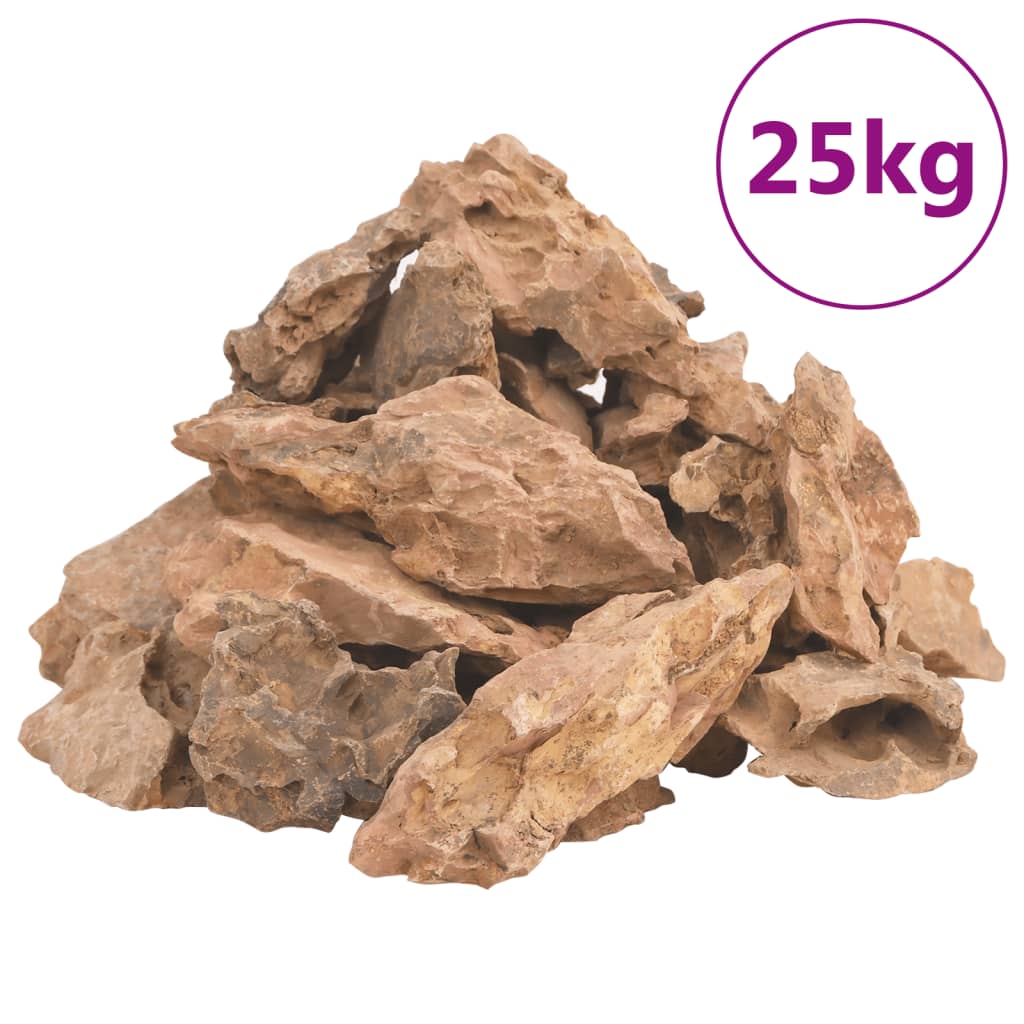 VidaXL Lavastein 25 kg 1-10 cm braun