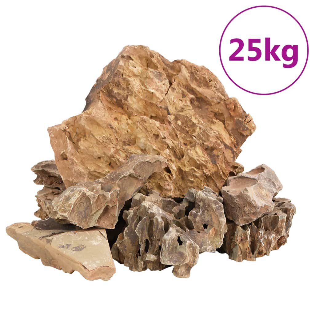 VidaXL Drachensteine 25 kg 5-30 cm braun