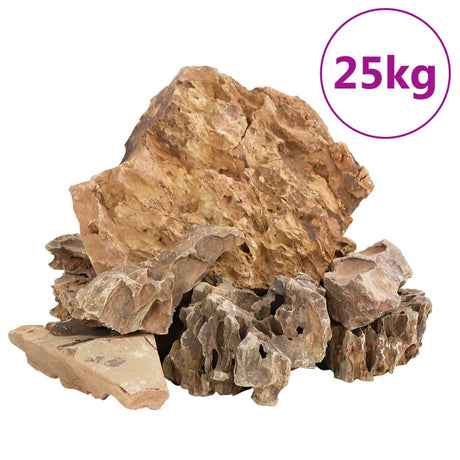 VidaXL Drachensteine 25 kg 5-30 cm braun