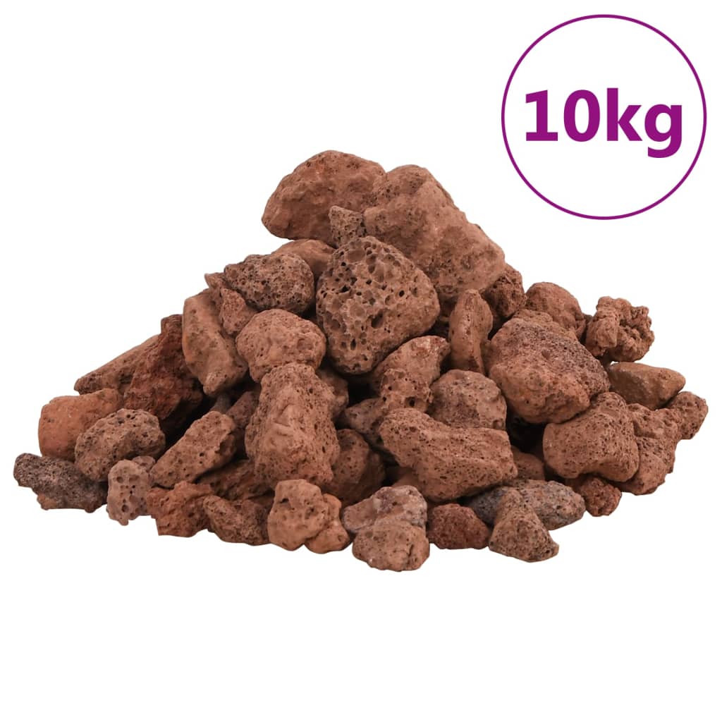 VidaXL Lavasteine ​​10 kg 1-2 cm rot