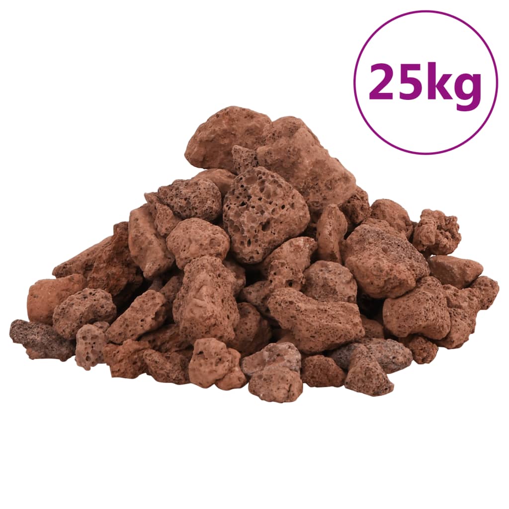 Vidaxl Lava Stones 25 kg 1-2 cm červená