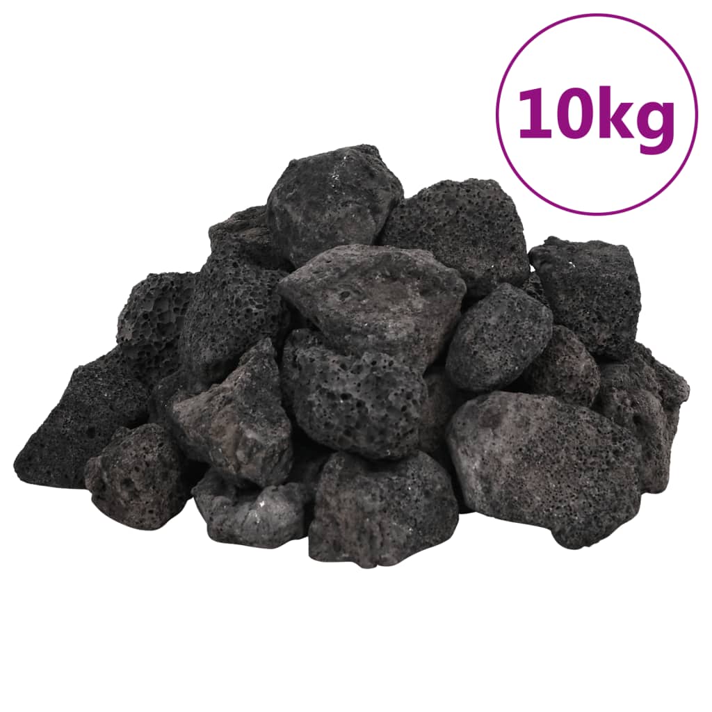 VidaXL Lavasteine 10 kg 3-5 cm Schwarz