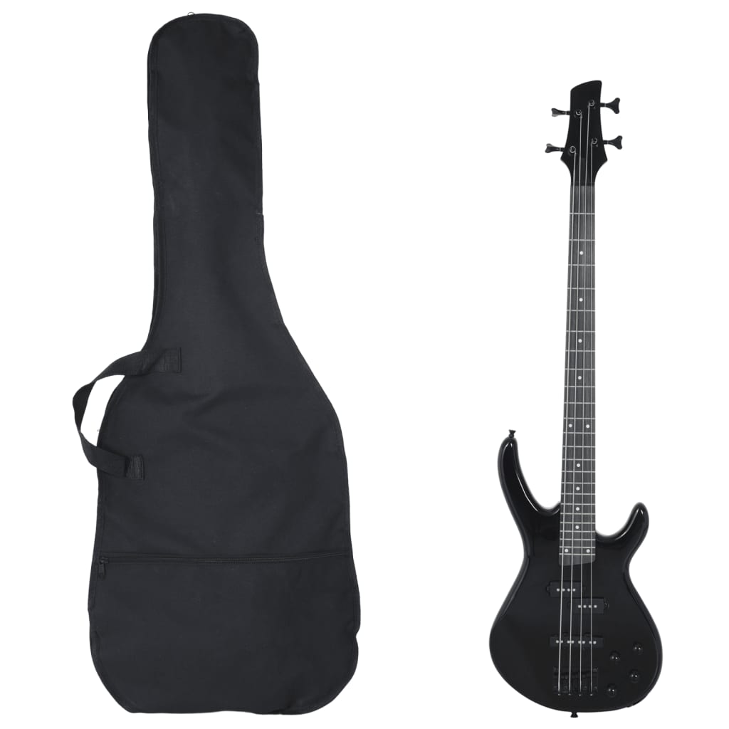 Vidaxl basgitaar voor beginners elektrisch met tas 4 4 46 zwart