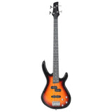 Guitare basse vidaxl pour les débutants électriques avec sac 4 4 46 noir brun