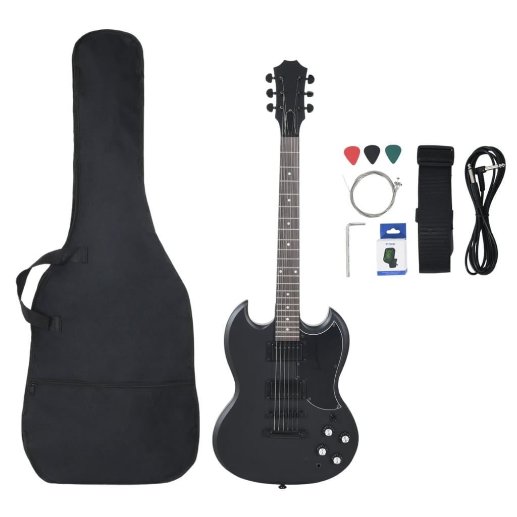 Guitarra Vidaxl para principiantes eléctricos con bolsa 4 4 39 Negro