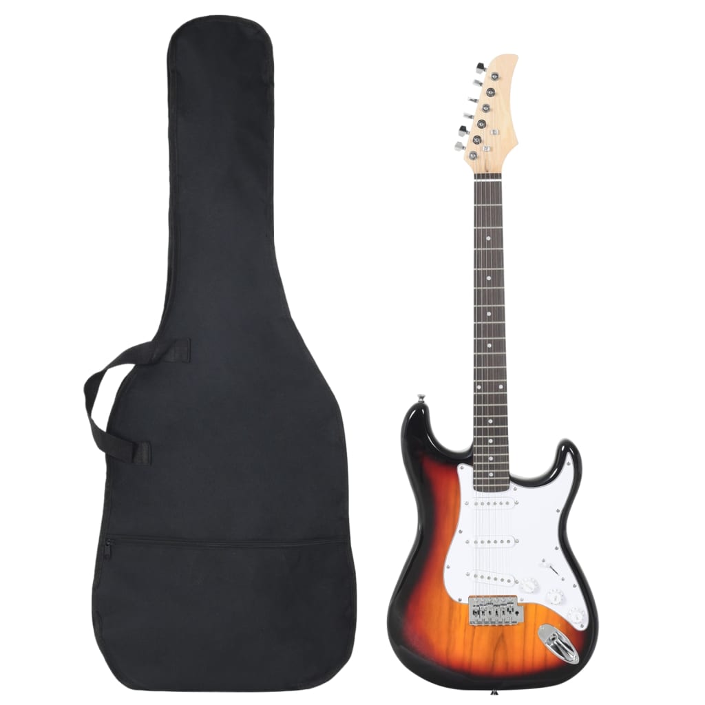 Vidaxl Gitarre für Einsteiger elektrisch mit Tasche 4 4 ​​39 braun und weiß