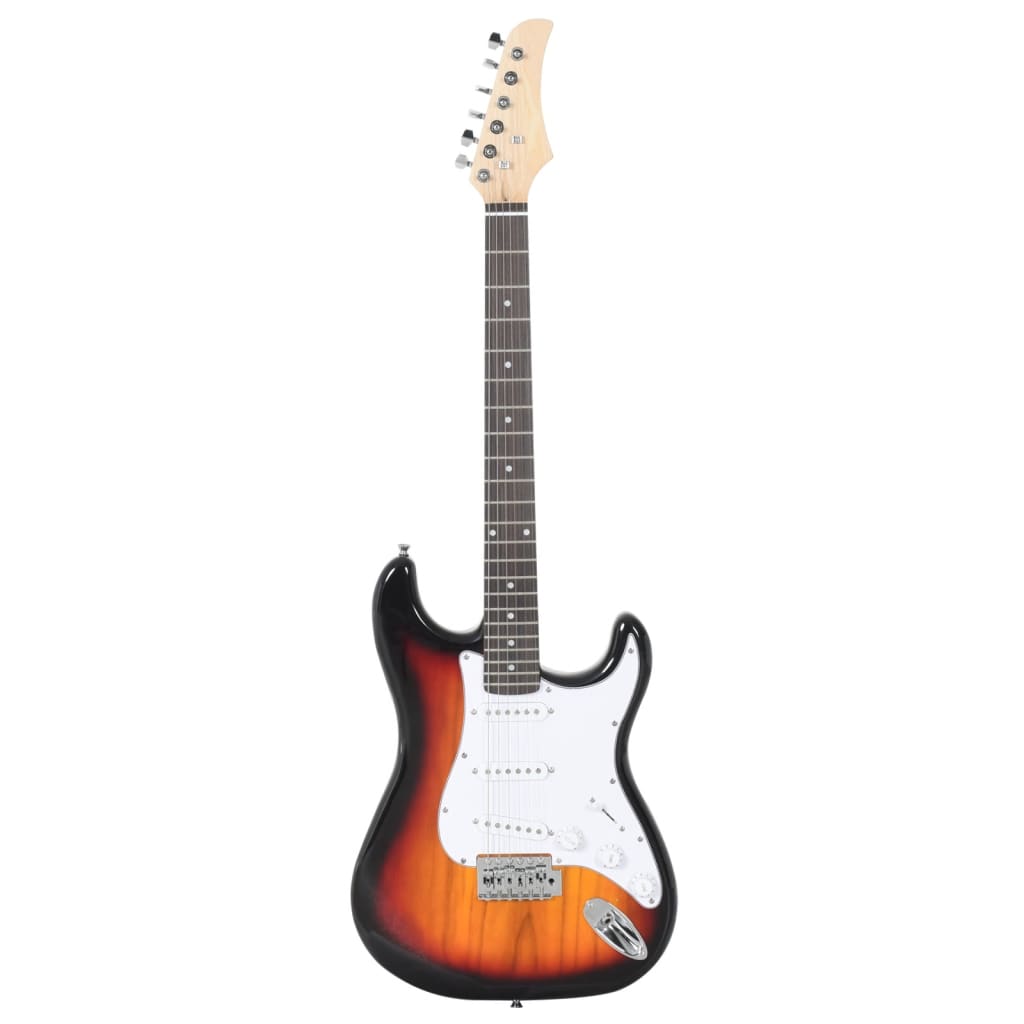 Vidaxl Gitarre für Einsteiger elektrisch mit Tasche 4 4 ​​39 braun und weiß