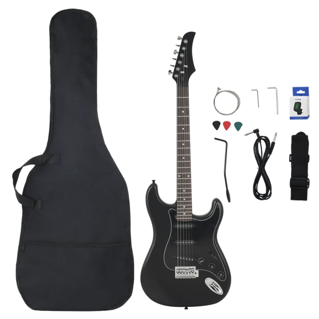 Vidaxl Guitar za začetnike Electric z torbo 4 4 39 Black