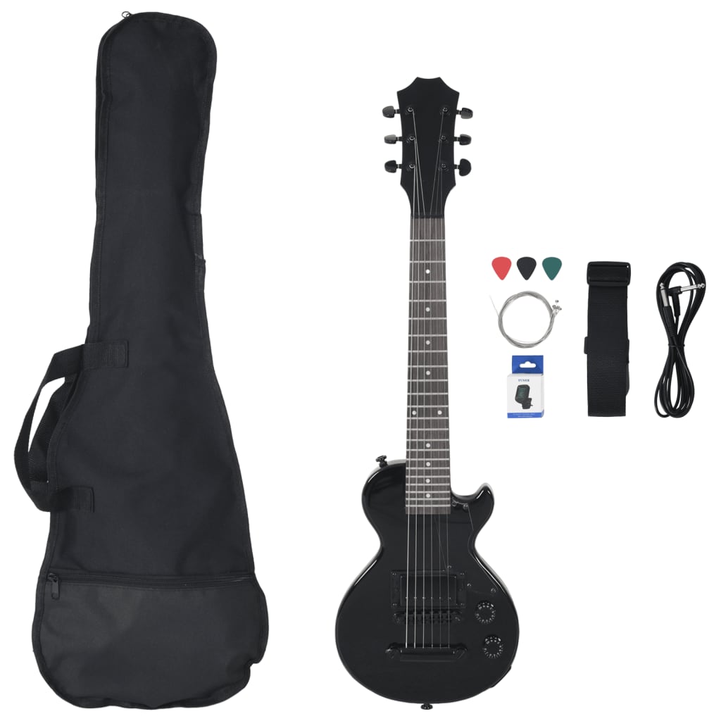 Guitarra Vidaxl para principiantes eléctricos con bolsa 3 4 30 Negro