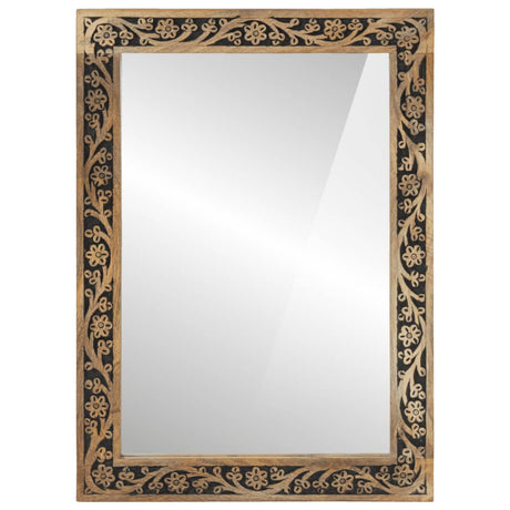 Vidaxx Badezimmerspiegel 50x70x2,5 cm aus massivem Mangoholz und Glas