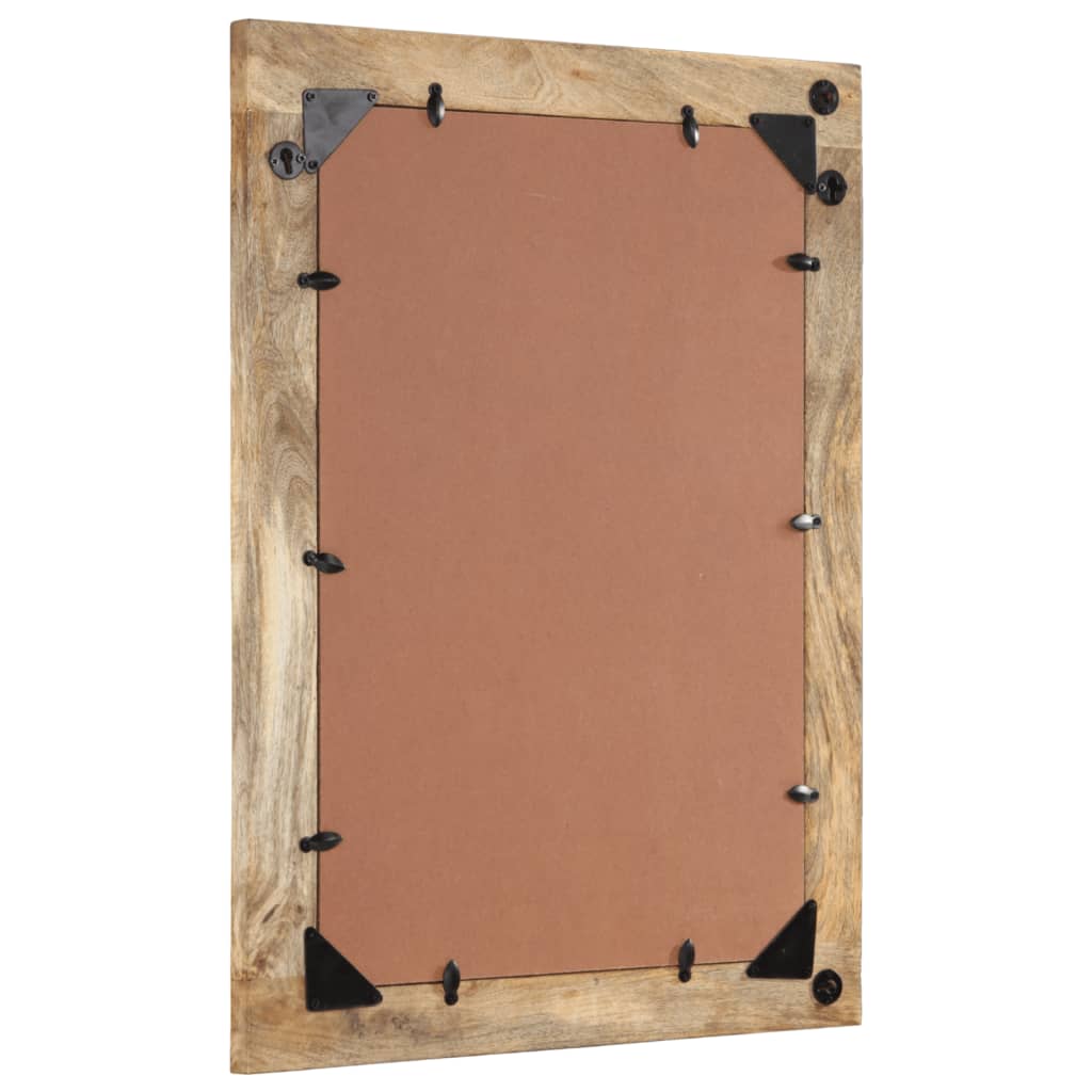 Vidaxx Badezimmerspiegel 50x70x2,5 cm aus massivem Mangoholz und Glas