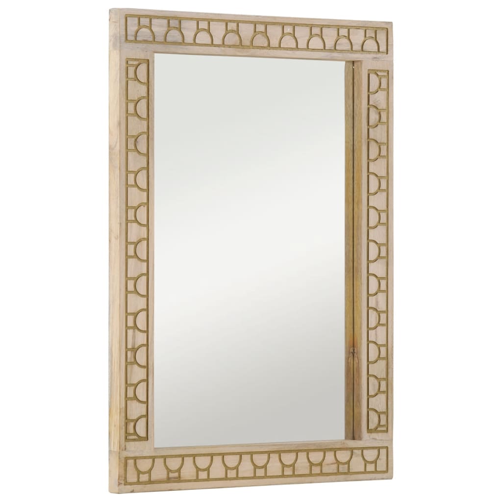 Vidaxx Badezimmerspiegel 50x70x2,5 cm aus massivem Mangoholz und Glas