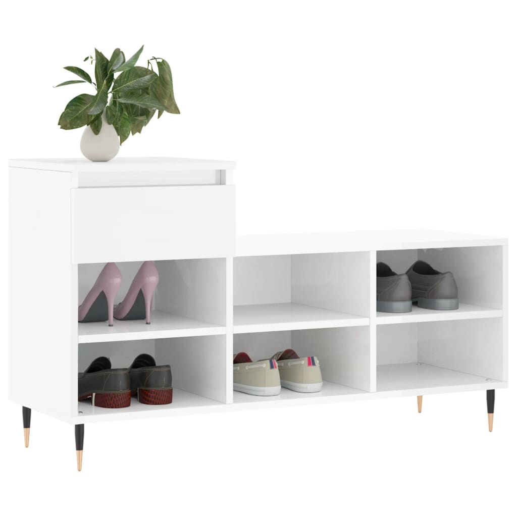 Vidaxx Schuhschrank 102x36x60 cm lackiertes Holz Hochglanz weiß