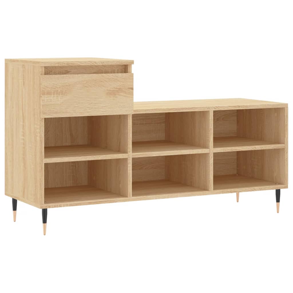 VIDAXL -Schuhschrank 102x36x60 cm propertiertes Holz Sonoma Eiche gefärbt