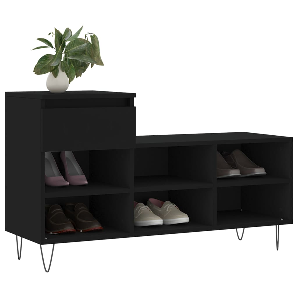 Vidaxx Schuhschrank 102x36x60 cm lackiertes Holz schwarz