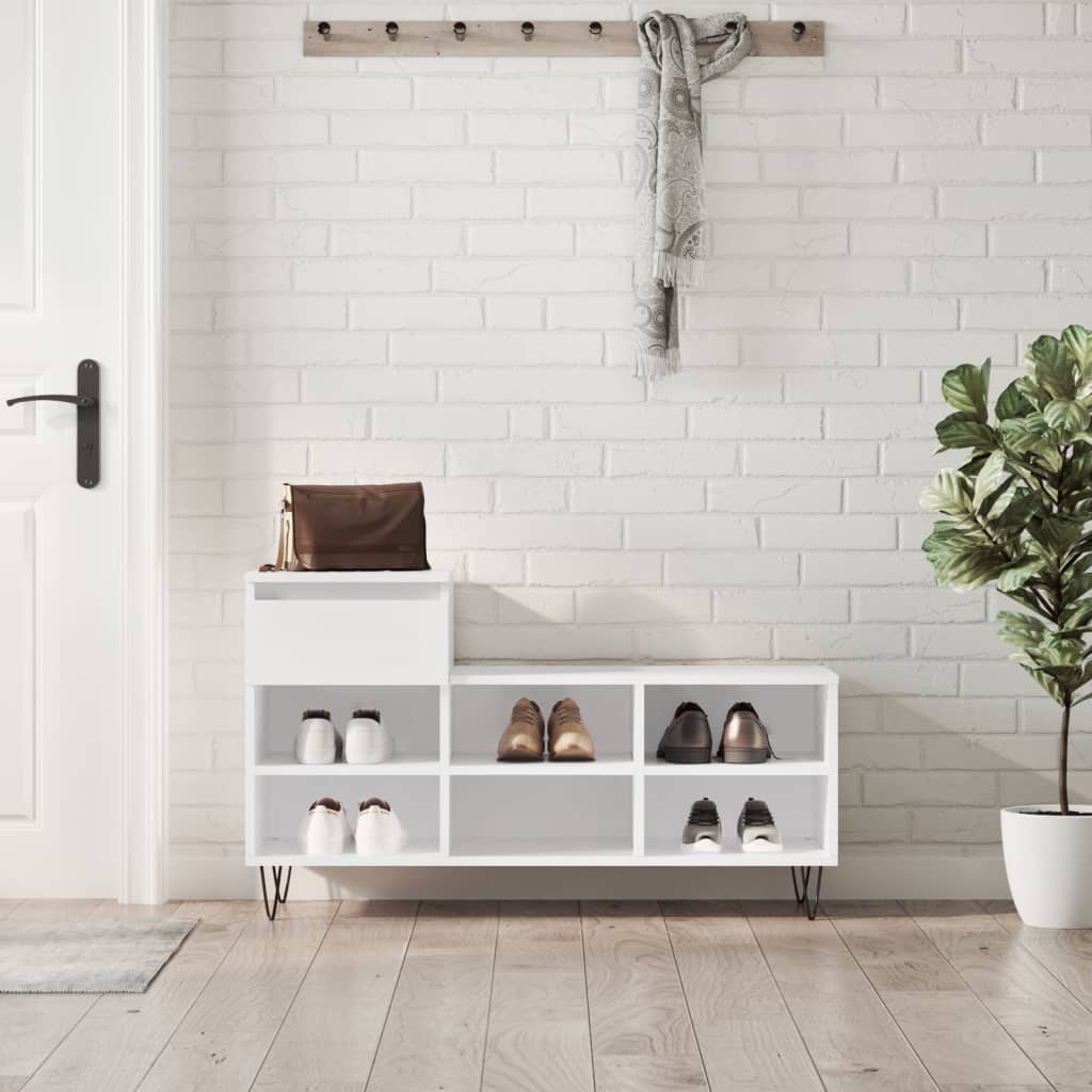 Vidaxx Schuhschrank 102x36x60 cm lackiertes Holz Hochglanz weiß