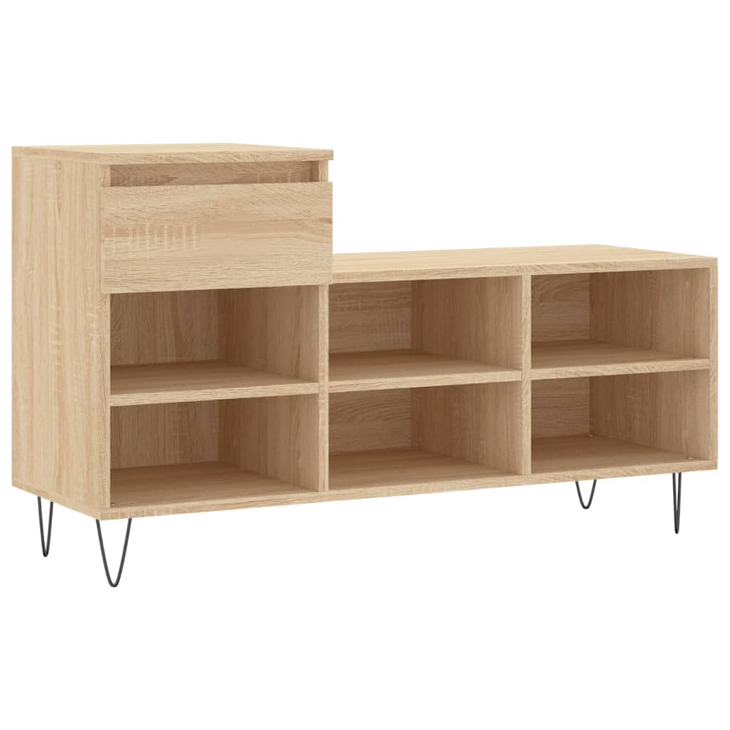 VIDAXL -Schuhschrank 102x36x60 cm propertiertes Holz Sonoma Eiche gefärbt