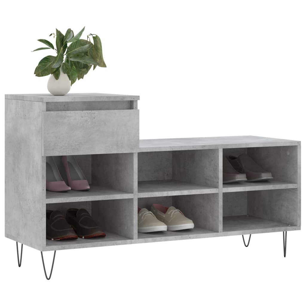 Vidaxx Schuhschrank 102x36x60 cm Holzwerkstoff betongrau