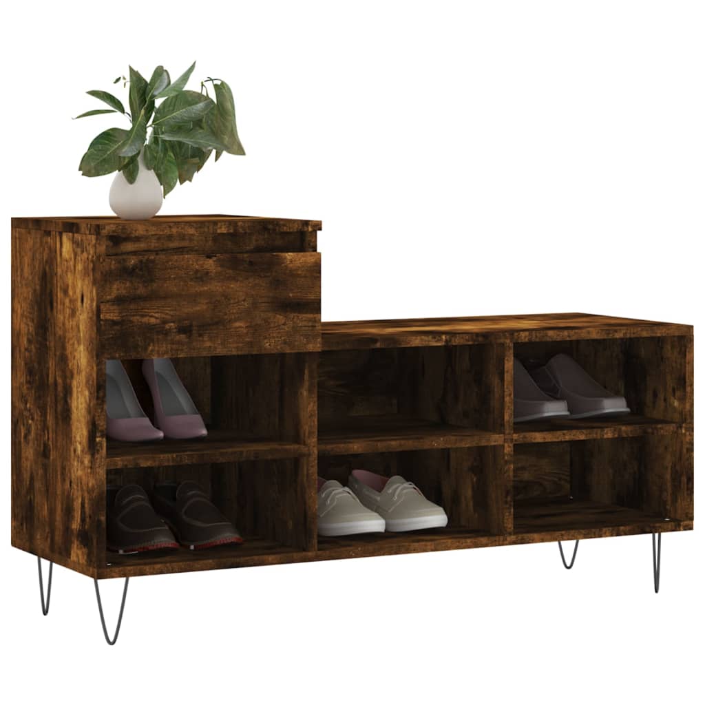 Vidaxl Schong Cabinet 102x36x60 cm Propertéiert Holz gefëmmt OK faarweg