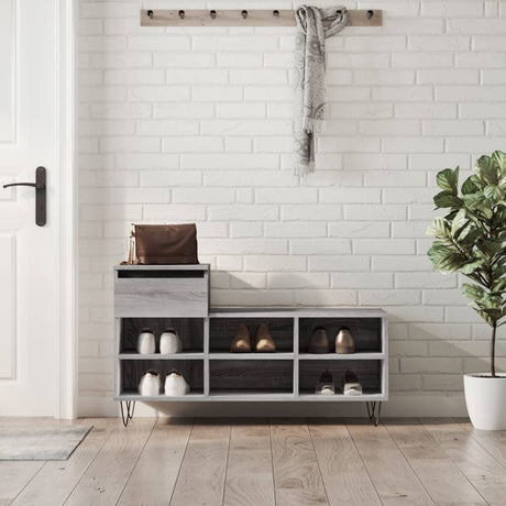 VidaXL Schuhschrank 102x36x60 cm Holzwerkstoff Sonomagrau