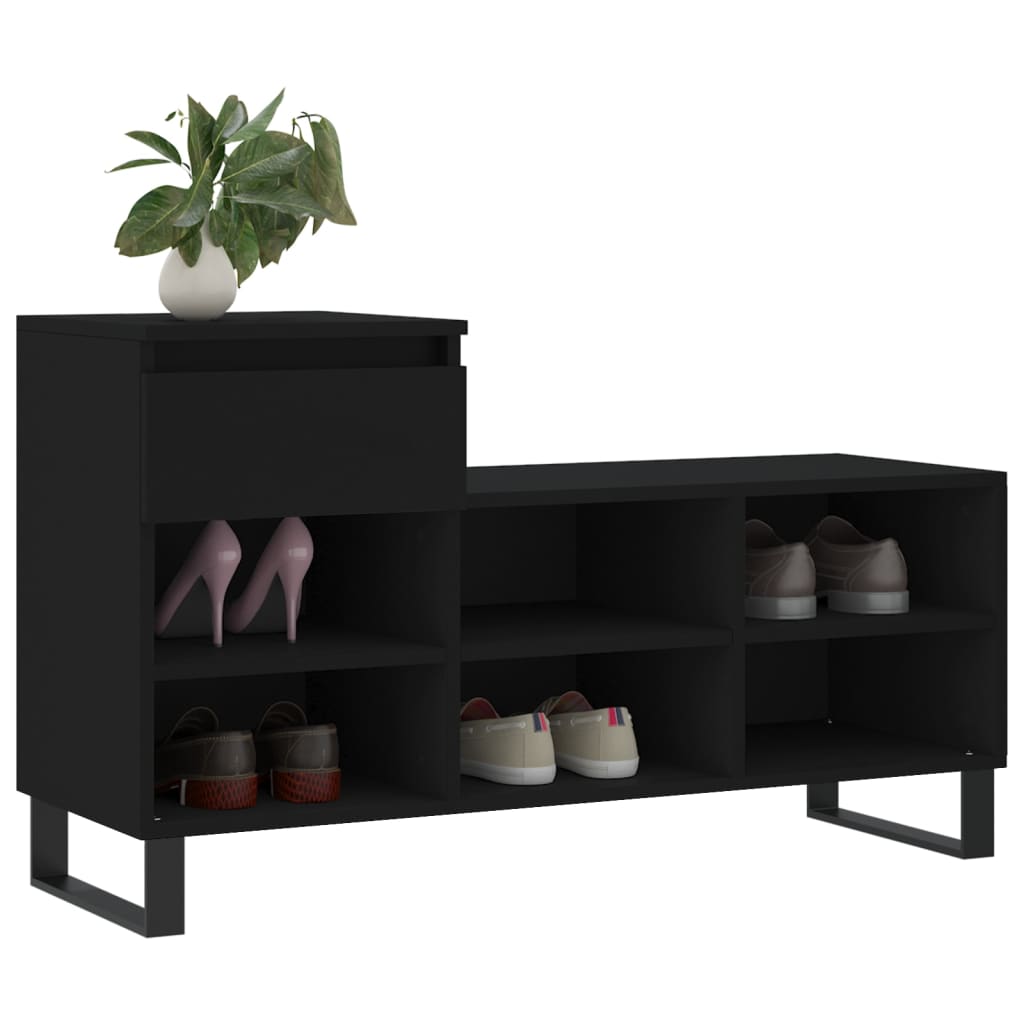 Vidaxl Shoe Cabinet 102x36x60 cm Property Wood Black