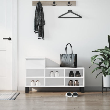 Vidaxx Schuhschrank 102x36x60 cm lackiertes Holz Hochglanz weiß