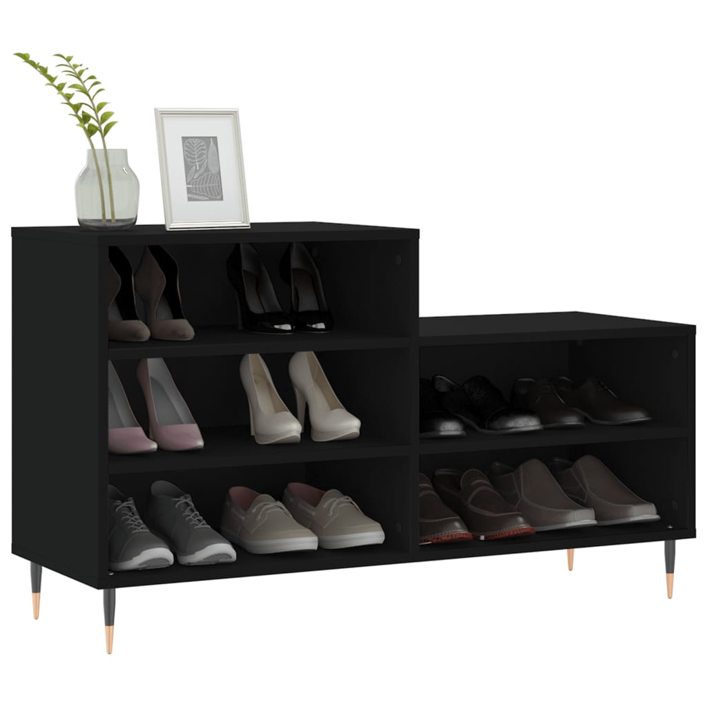 VidaXL Shoe cabinet 102x36x60 cm Properted Wood Black