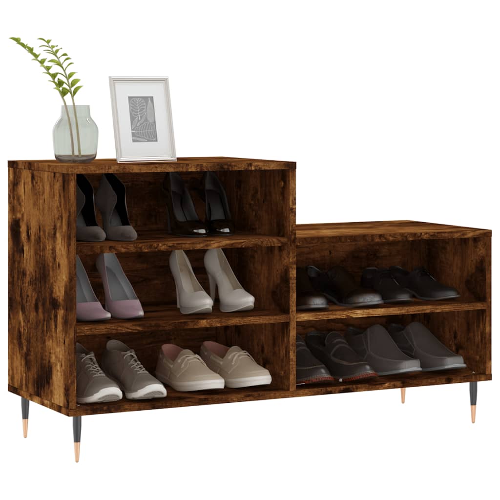 Vidaxl Shoe Cabinet 102x36x60 cm Property Wood Røget eg Farvet