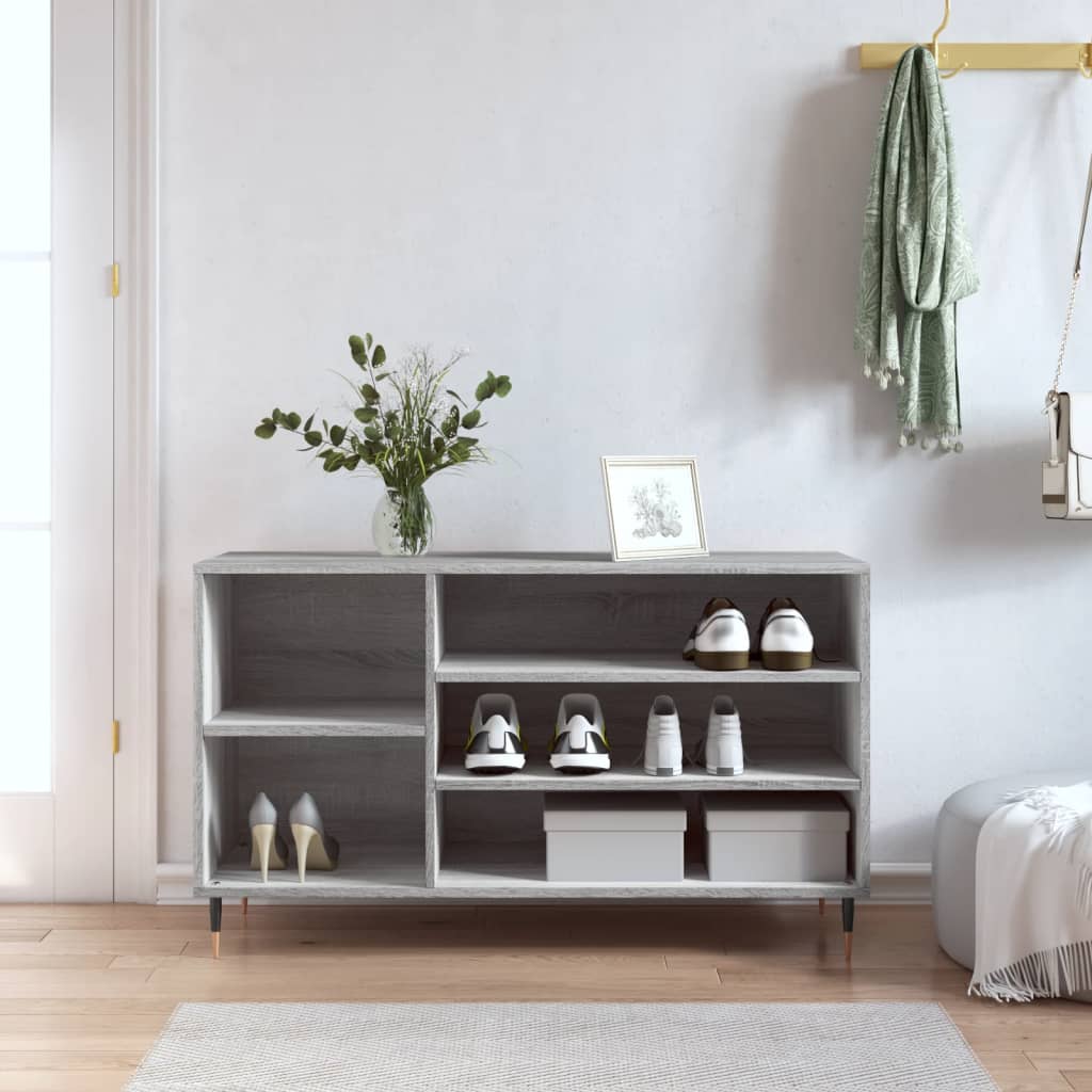 VidaXL Schuhschrank 102x36x60 cm Holzwerkstoff Sonomagrau