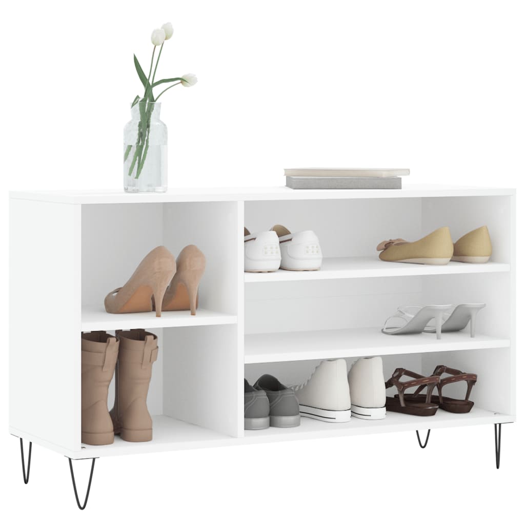 Vidaxl Cabinet da scarpe 102x36x60 cm Bianco in legno