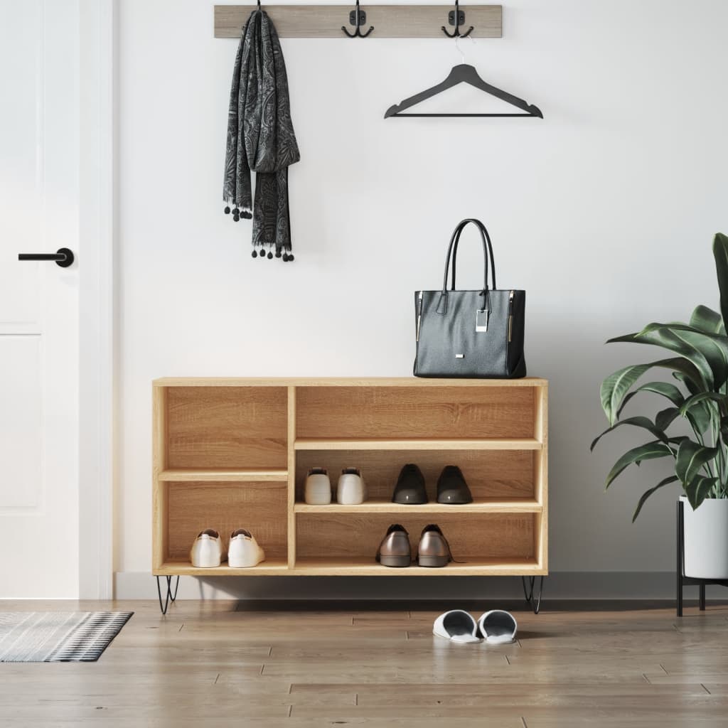 VidaXL Schuhschrank 102x36x60 cm Holzwerkstoff Sonoma-Eiche