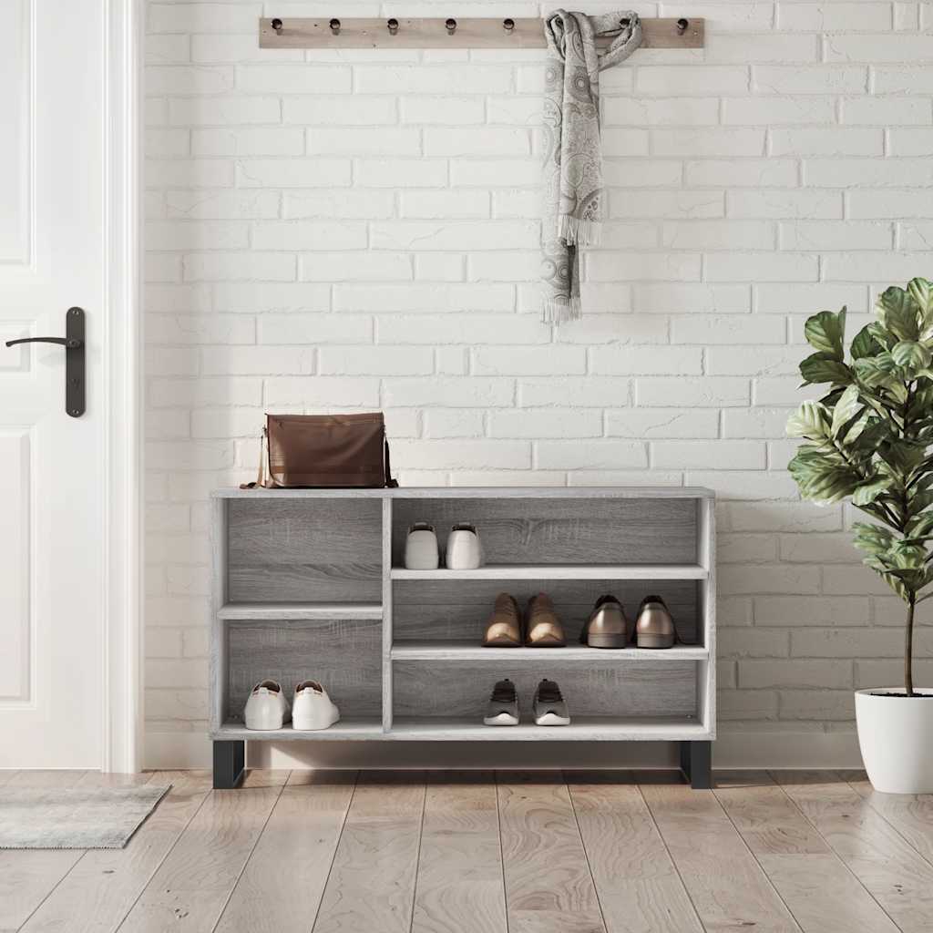 VidaXL Schuhschrank 102x36x60 cm Holzwerkstoff Sonomagrau