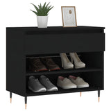 Gabinete de zapatos Vidaxl 70x36x60 cm de madera propiedad de negro