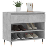 Vidaxl Cabinet da scarpe 70x36x60 cm Betongrijs in legno elaborato