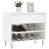 Armoire à chaussures Vidaxl 70x36x60 cm en bois de bois haute brillant blanc