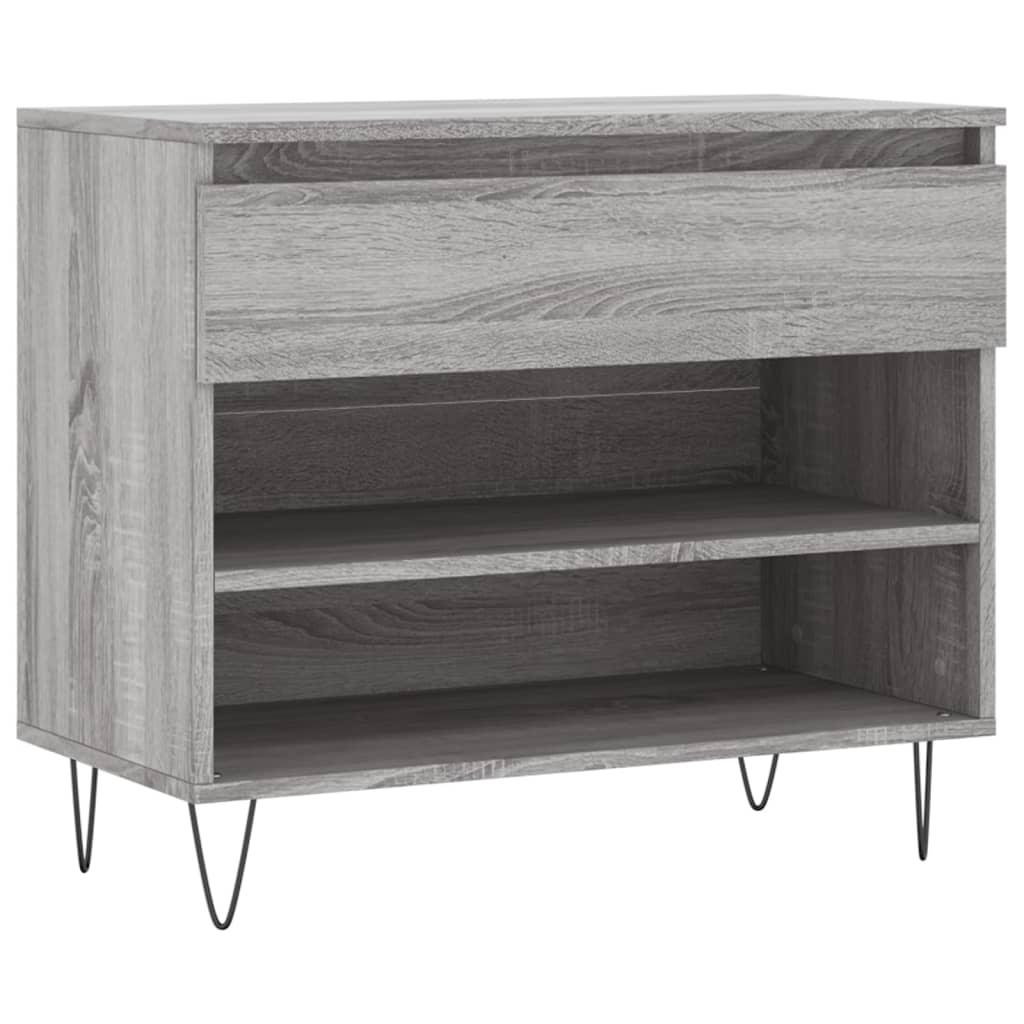 Gabinete de zapatos Vidaxl 70x36x60 cm de madera propiedad Sonoma gris