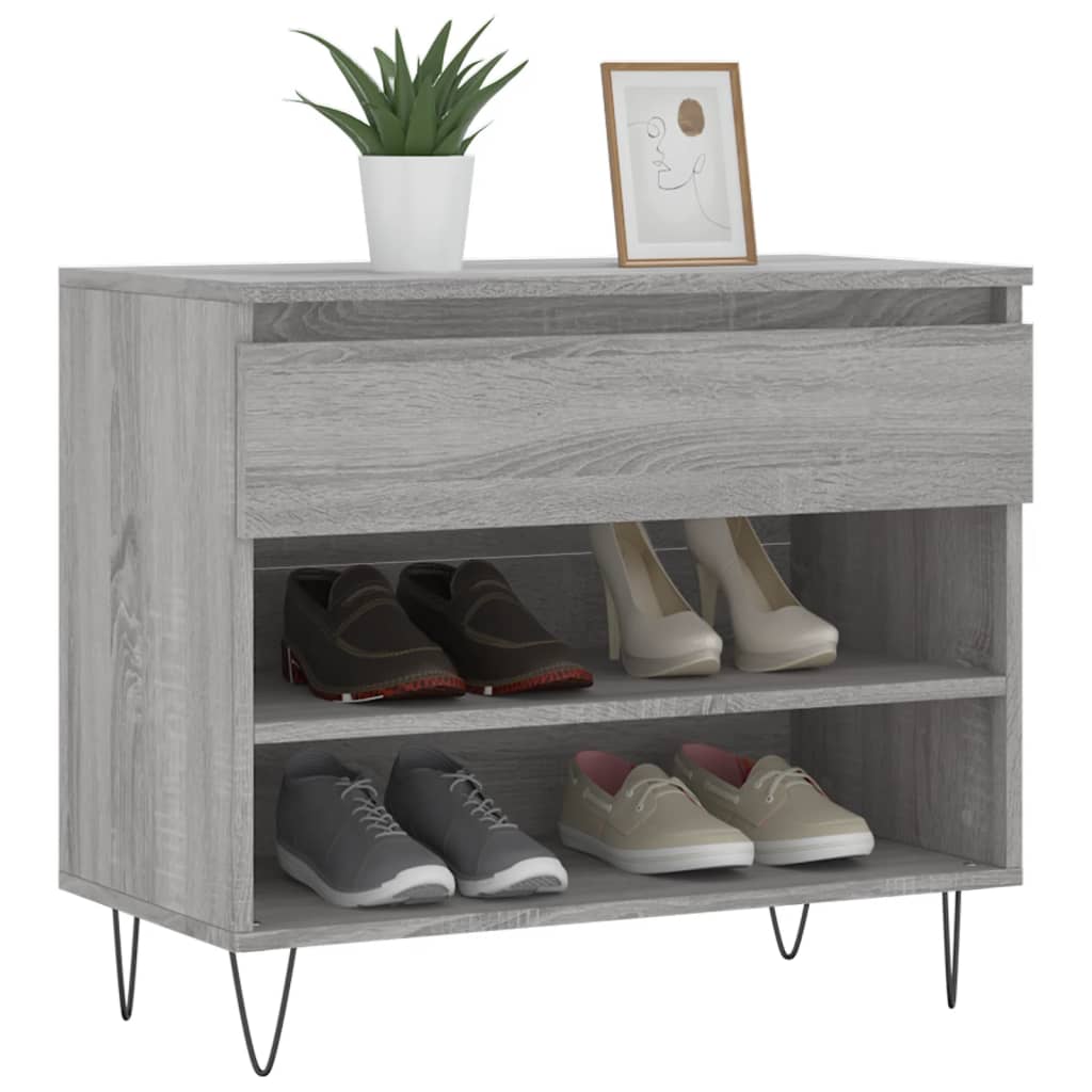 Vidaxl Shoe cabinet 70x36x60 cm Properted Wood Sonoma Gray