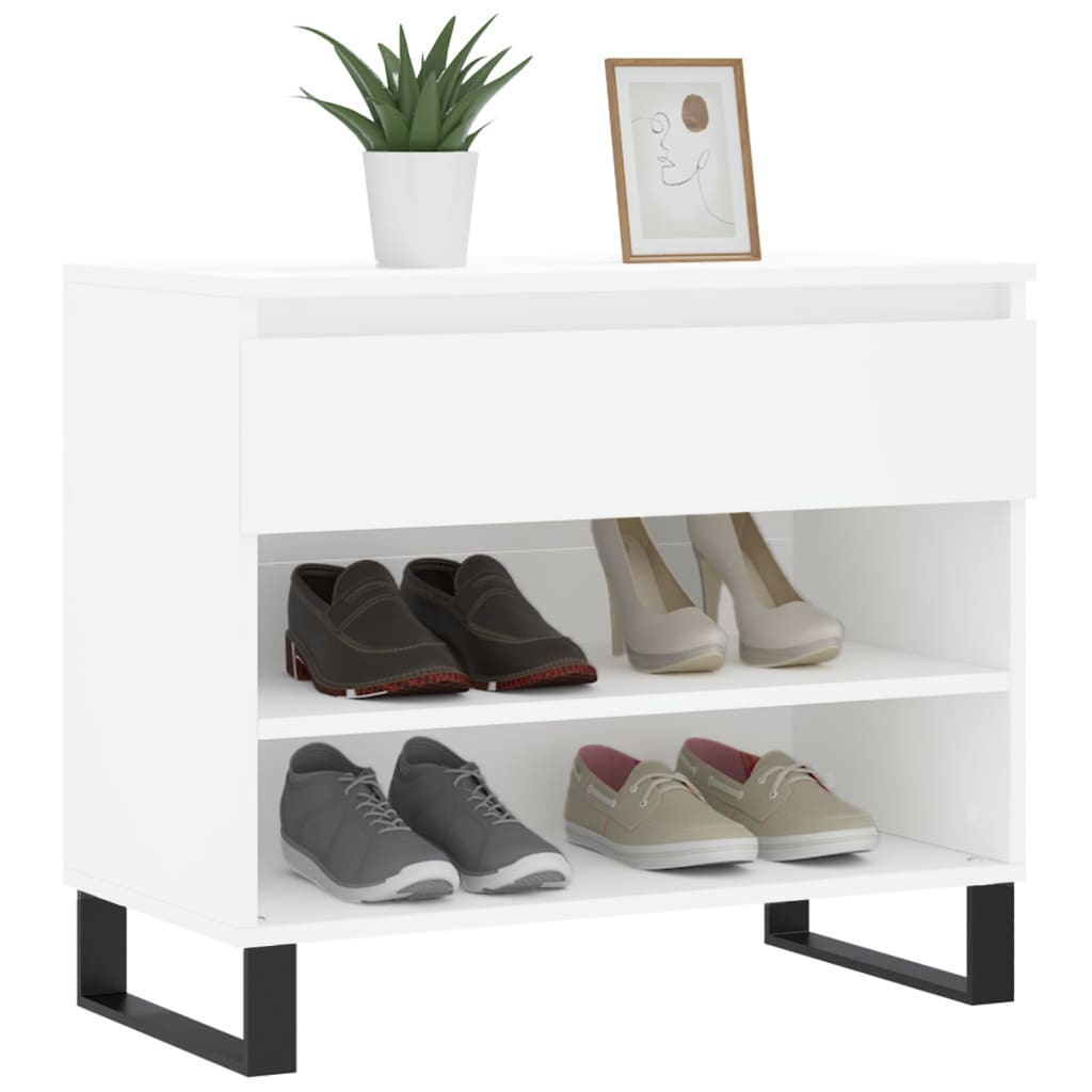 Vidaxl Cabinet da scarpe 70x36x60 cm Bianco in legno