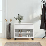 Vidaxl Cabinet da scarpe 70x36x60 cm Bianco in legno