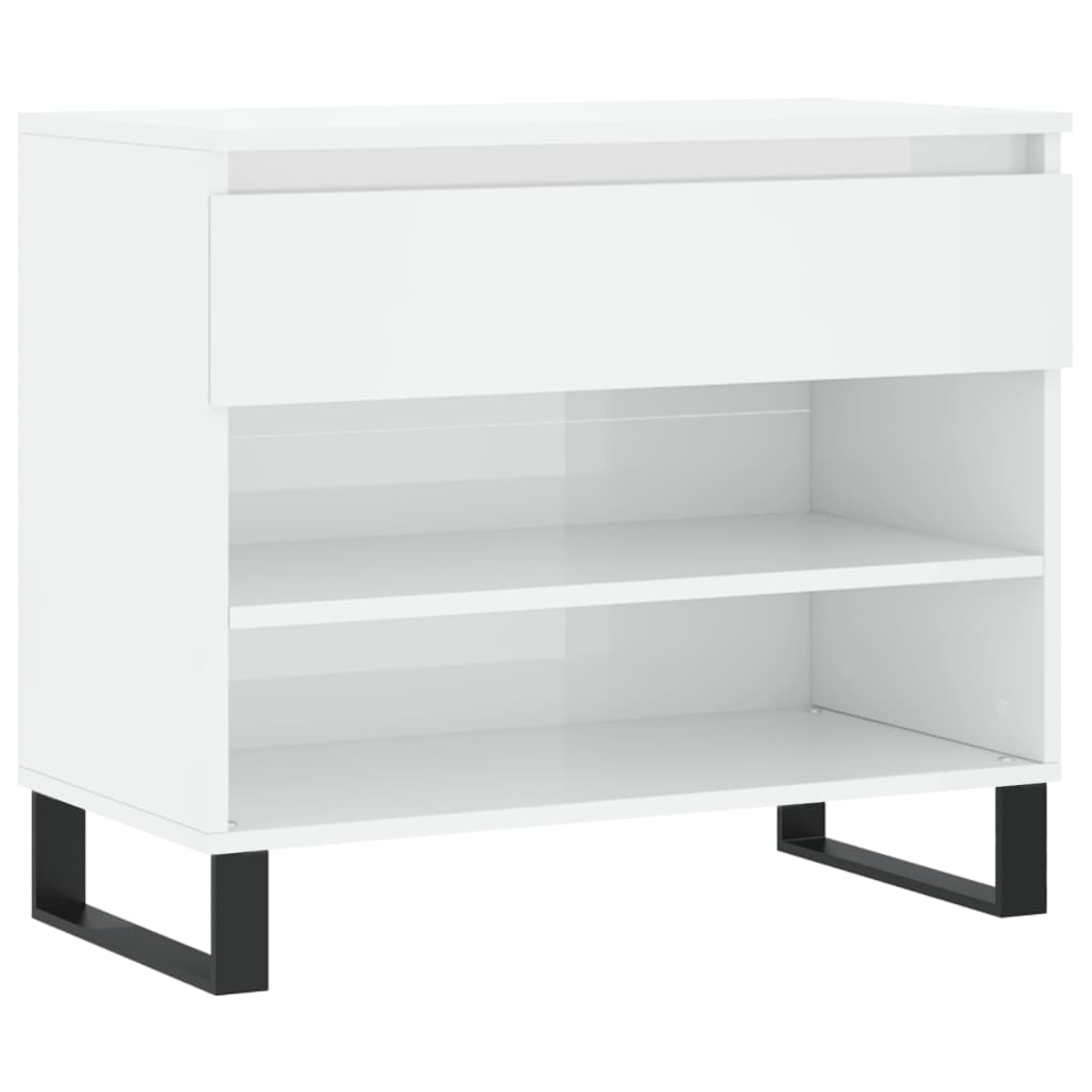 Vidaxl Shoe Cabinet 70x36x60 cm Property Wood High Gloss White