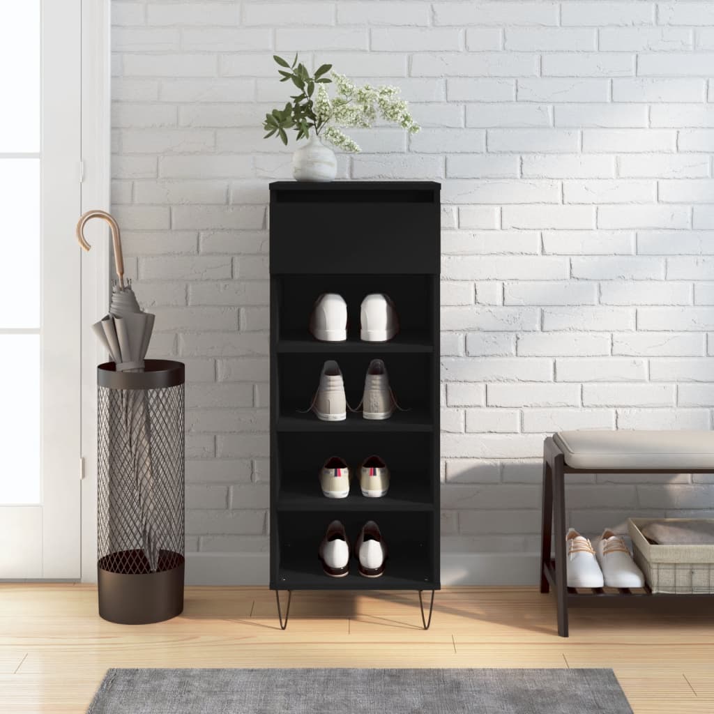 Vidaxl Shoe Cabinet 40x36x105 cm Property Wood Black