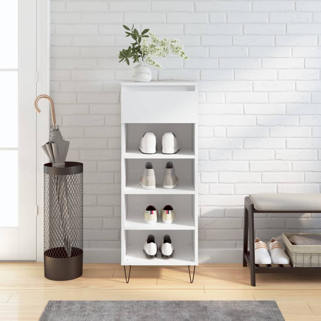 Vidaxx Schuhschrank 40x36x105 cm lackiertes Holz Hochglanz weiß