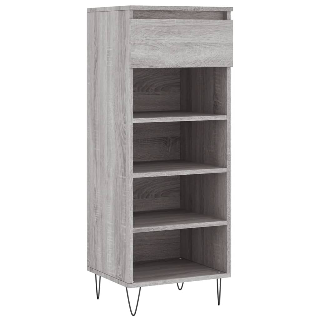 VidaXL Schuhschrank 40x36x105 cm Holzwerkstoff Sonoma grau
